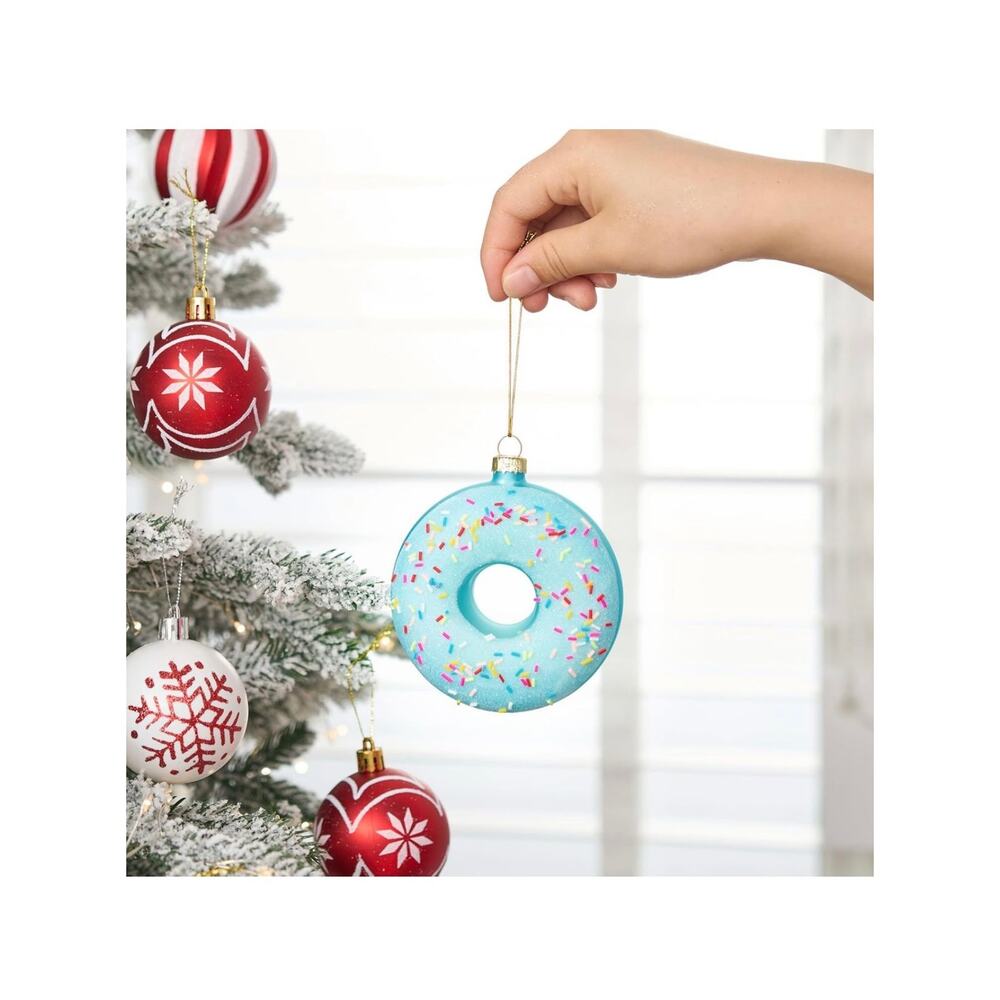 Joiedomi Donut Food Mini Christmas Ornaments Blue